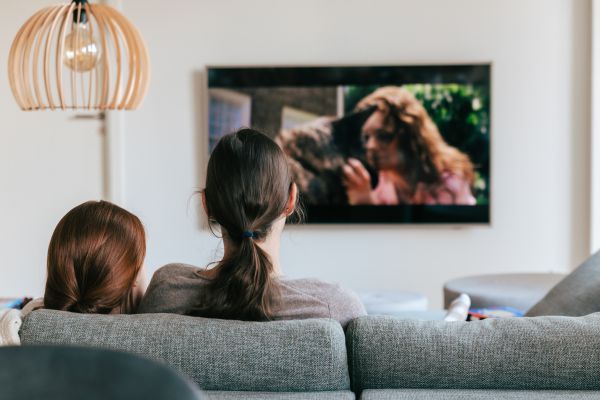 family watching a movie on CTV