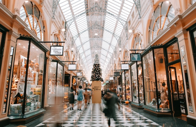 Holiday shopping at the mall