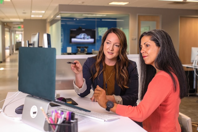 Two women building a business relationship