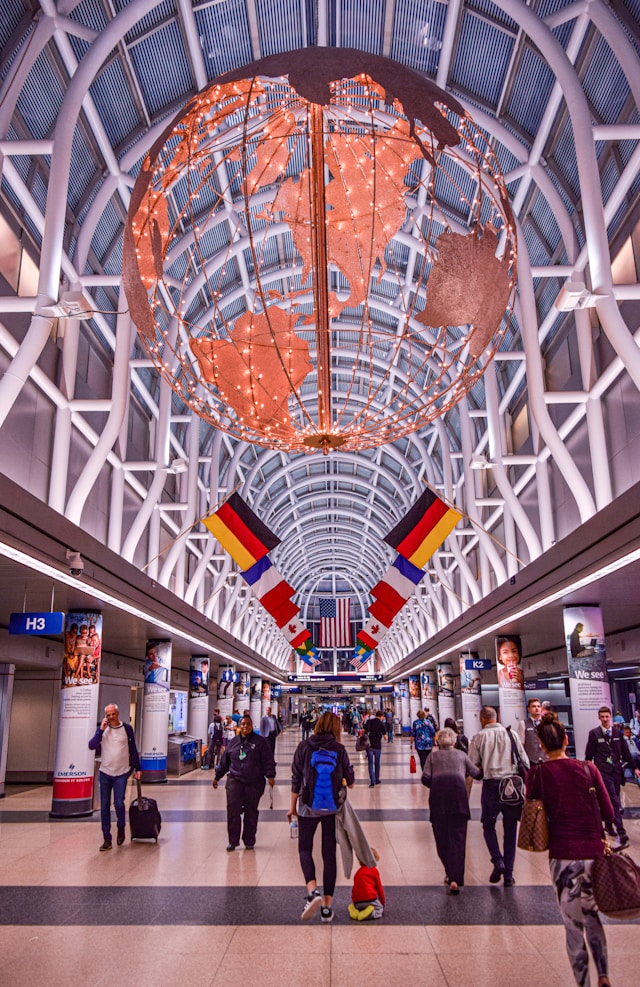 International travelers at airport